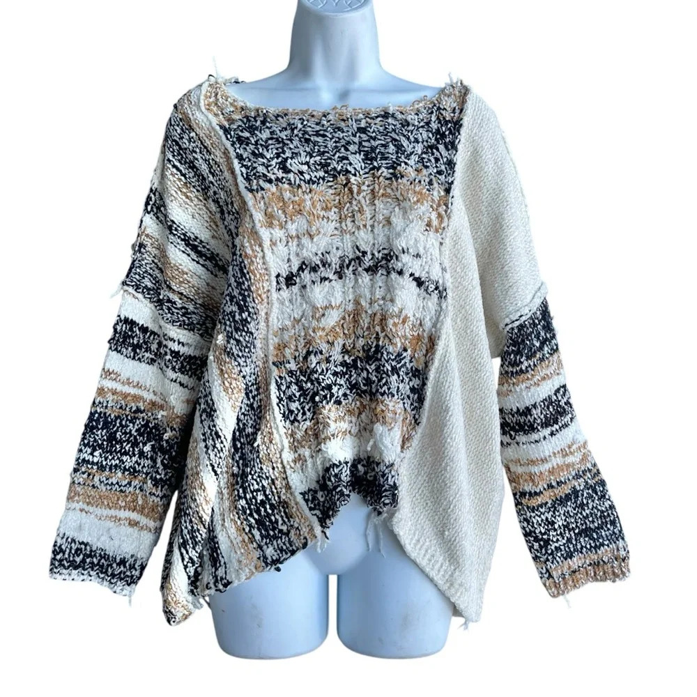 POL Multicolor Knit Chenille Pullover Sweater Women's Size M Long Sleeve Cozy